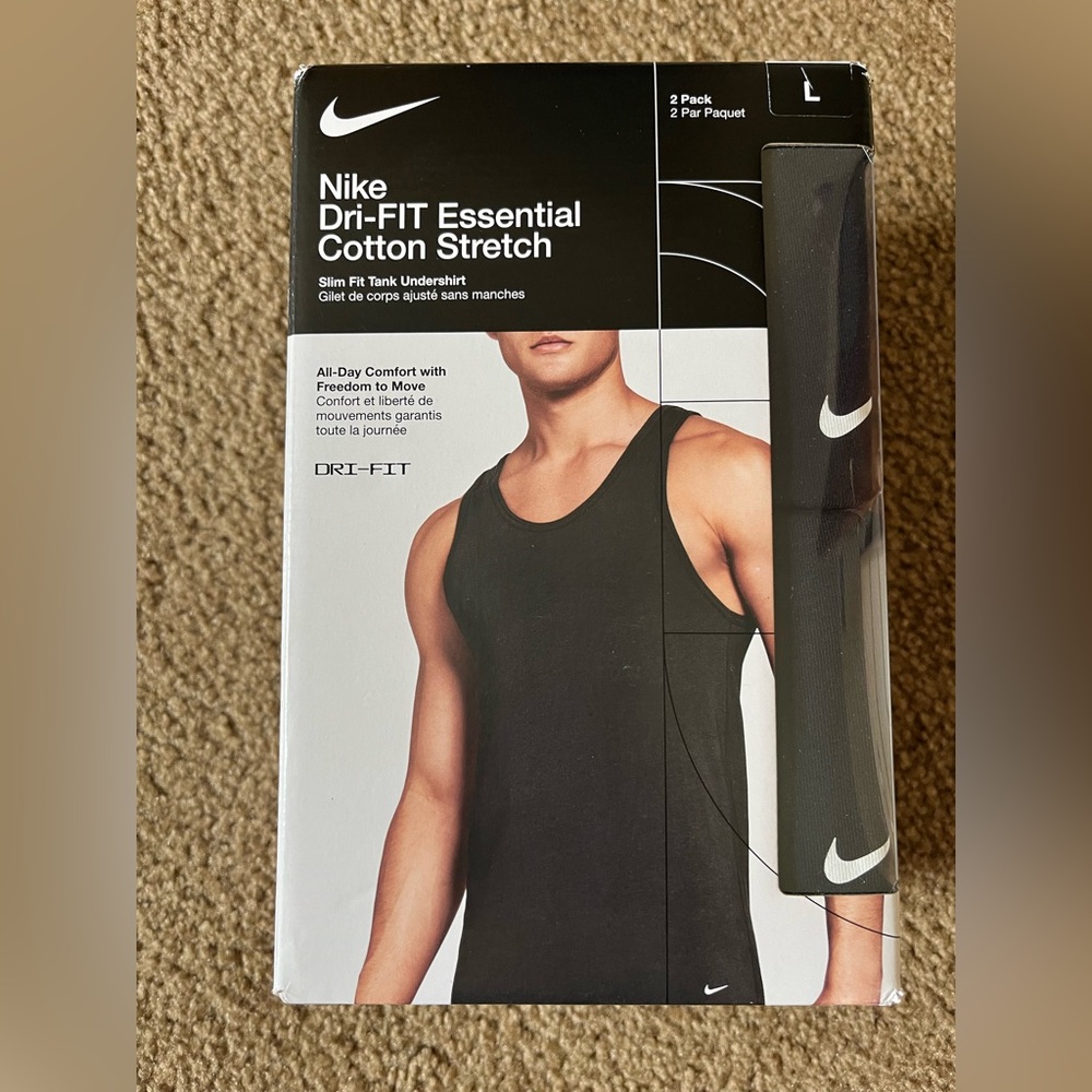 Nike Black Dri-FIT Tank Tops (2)